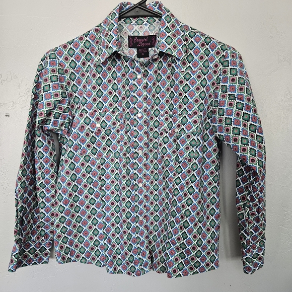 Cowgirl Legend Girls XL Green Blue Red Pink Casual Button Down Shirt Western Top - Picture 1 of 6